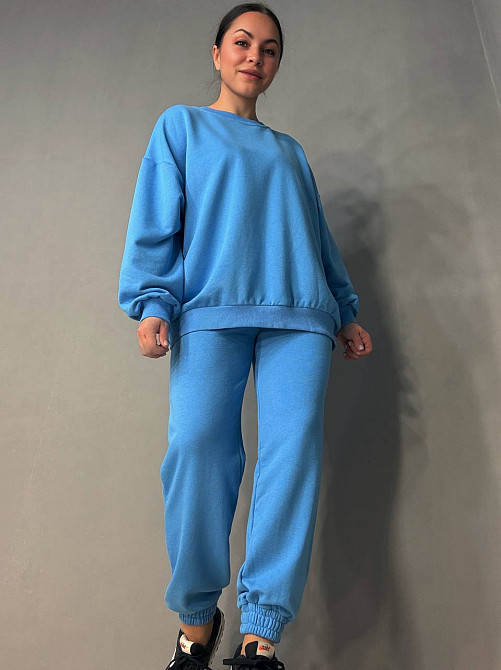 Костюм жіночий Quzen 470-471 світшот і джогери на резинці оверсайз , блакитний, S/M Київ - фото 20