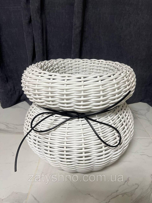 Корзина из ротанга плетеная белая Киев - изображение 8