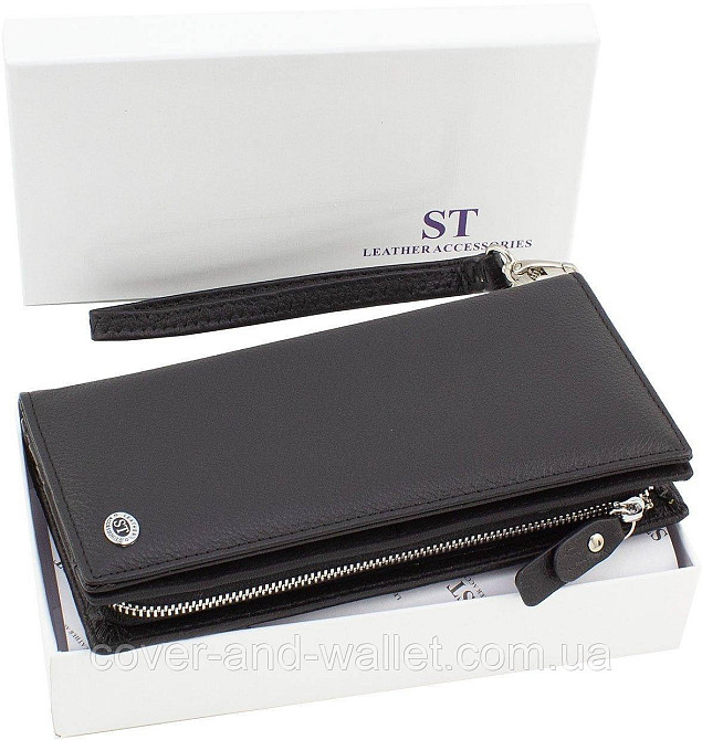 Мужской кошелек клатч на молнии с визитницей из натуральной кожи ST Leather 1431 Киев - изображение 6