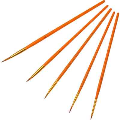 Пензлик для малювання Maxi набір для декору 5 шт синтетичний ворс, круглі (MX60889) Вінниця