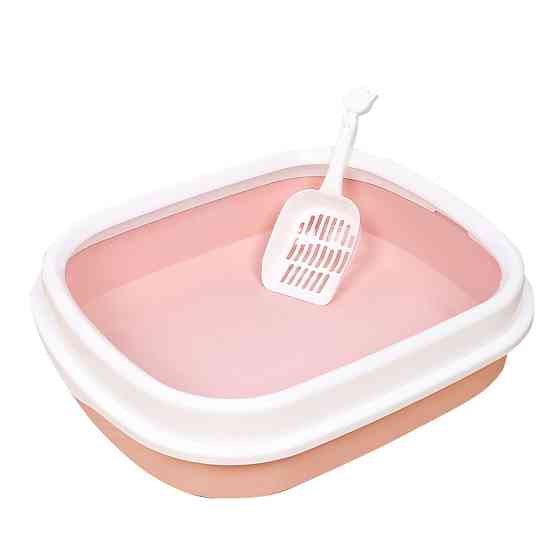 Туалет лоток для кошек с лопаткой Taotaopets 225501 46*38*13 см Pink Київ