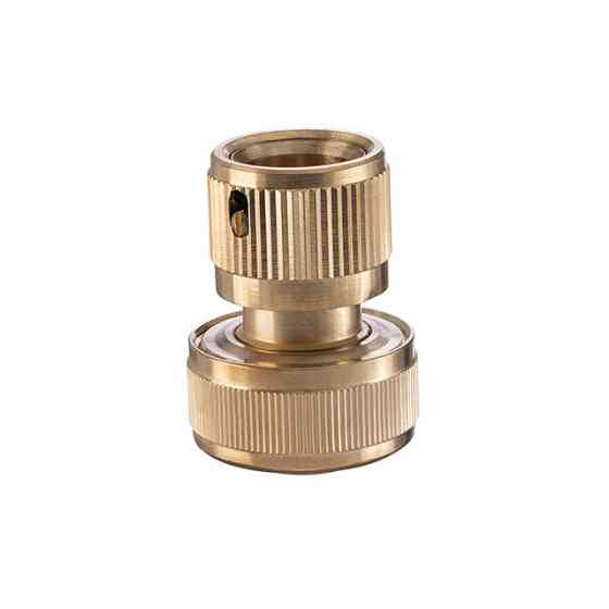 Конектор латунний з аквастопом 1/2" на шланг 3/4", STORM INTERTOOL GE-1217 Київ