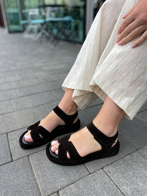 Соната Босоніжки жіночі темно-коричневі з натуральної замші Соната Люба / Зручні босоніжки р. 3 Коломия - фото 12