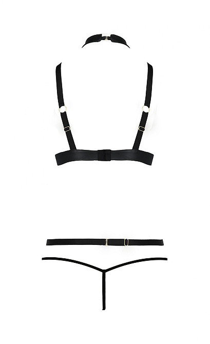 Комплект білизни з чокером та стреп-стрічками LAMIS SET black S/M - Passion Sex Aura Київ - фото 4