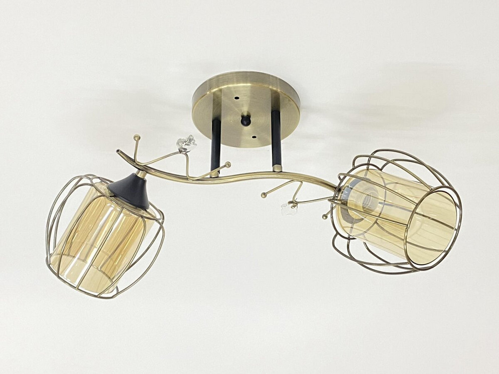 Стельова люстра на 2 плафони 91186/2 бронза+чорний Коломыя - изображение 1