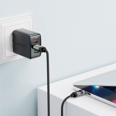 Дата кабель USB-C to USB-C 1.2m 60W digital display C15-03 Black Acefast (6974316283720) Винница - изображение 6