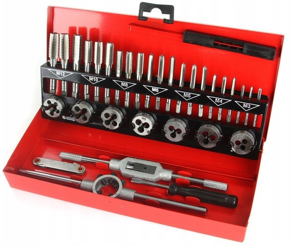 Комплект мітчиків та плашок для нарізки різьблення 32 елементи в ящику Mar-Pol (M55873) Нововолинськ - фото 2