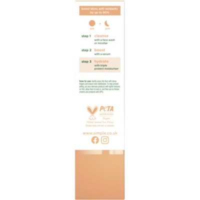 Крем для лица Simple Protect & Glow Тройной защиты с SPF 30 Увлажняющий 40 мл (8717163866900) Винница - изображение 4