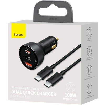 Зарядний пристрій Baseus Superme Digital Display PPS Dual Quick Charger Car Charger black (TZCCZX-01) Вінниця - фото 12