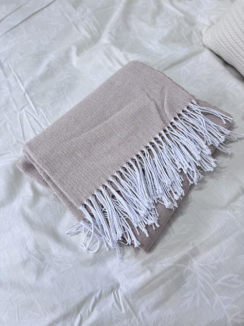 Vladi Плед Vladi 140x200 cм бавовняний пісочного молочного кольору Київ - фото 3