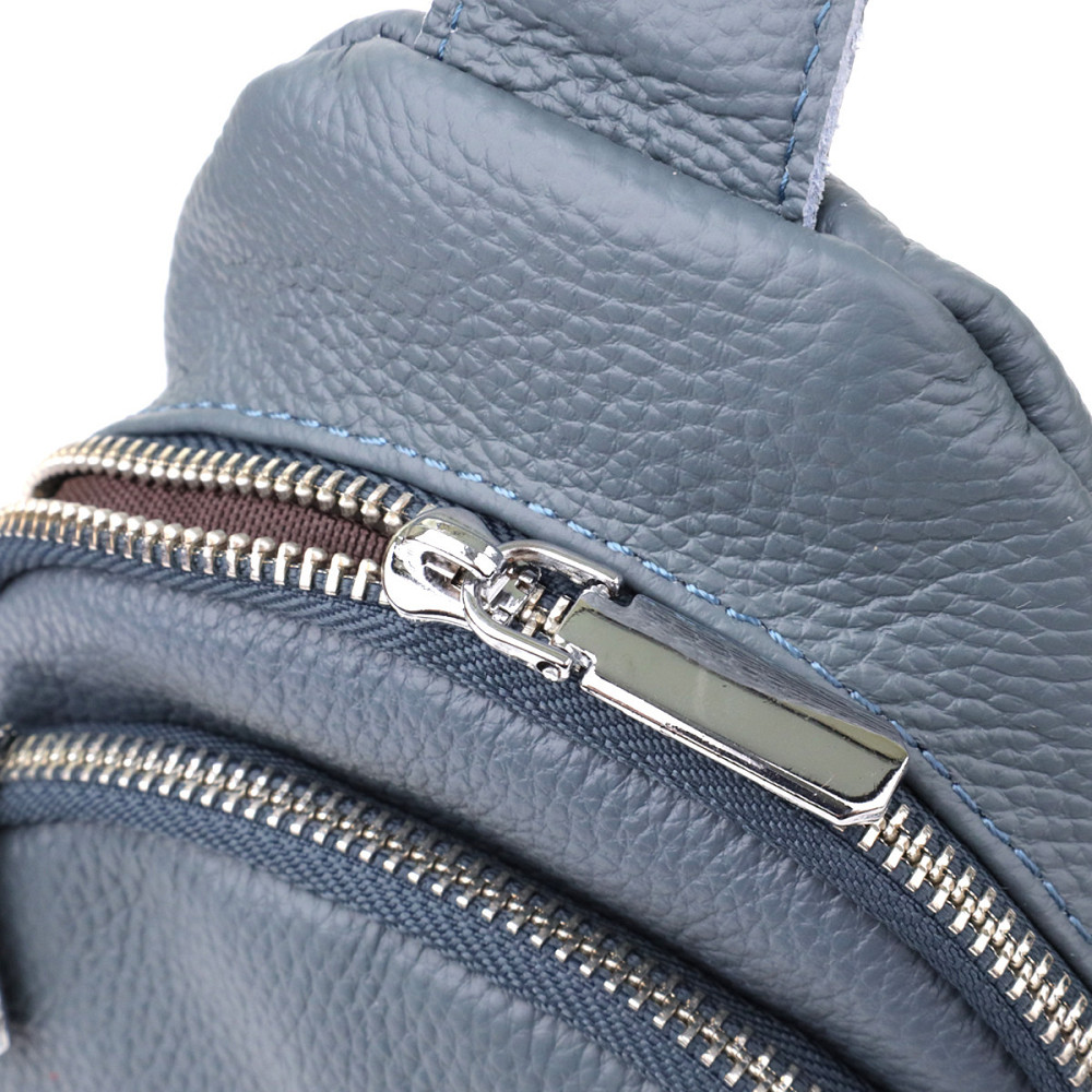 Универсальная женская сумка-слинг из натуральной кожи Vintage 22937 Синий Киев - изображение 5