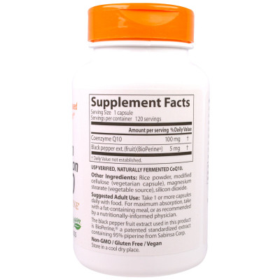 Антиоксидант Doctor&apos;s Best Коензим Q10 Високої абсорбацию 100мг, BioPerine, 120 гелевих (DRB-00188) Вінниця - фото 2