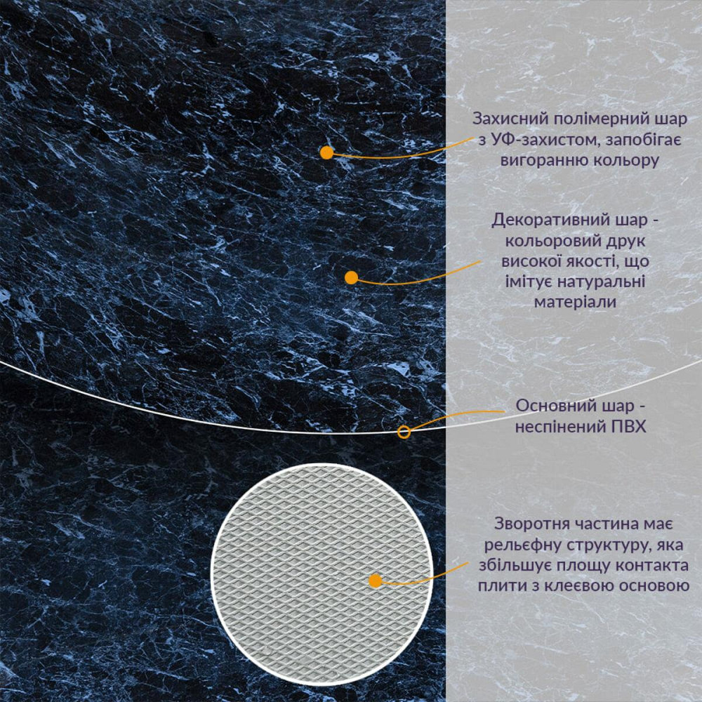 Декоративна плита Чорний мармур Київ - фото 3