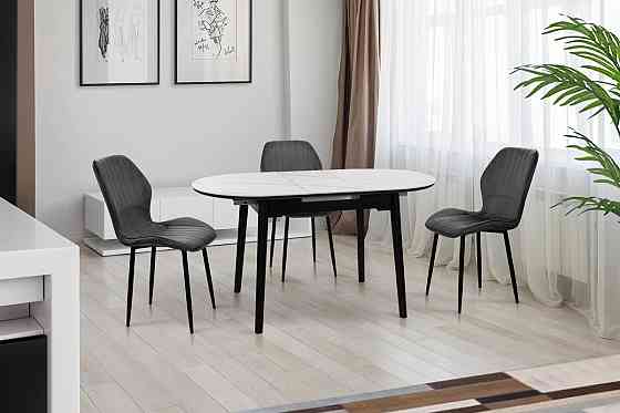 Стіл Тітан 110/140*75, чорний/керам білий Киев