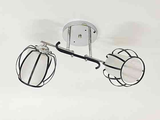 Стельова люстра на 2 плафони 91195/2 хром+чорний Коломия