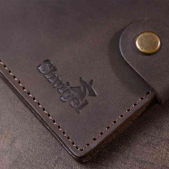 Шкіряний чоловічий гаманець Shvigel 16475 Коричневий Київ