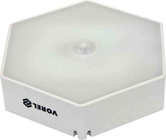 Лампа нічна з датчиком руху VOREL: живлення від 3хААА батарейок, діодна, 1Вт, 50 Lm, з магнітом [25] Одеса