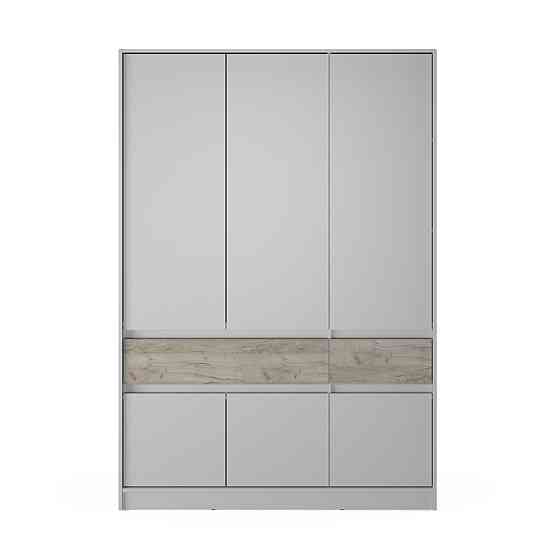 Шкаф распашный для одежды с выдвижными ящиками (полки - штанга) Эверест Стайл-1400 140х53х203 см Кашемир/Дуб крафт серый (DTM-071162) Днепр