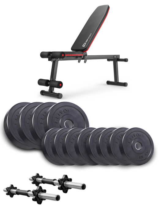 Набір Elitum Titan гантелі 2х21кг з лавою HS-1010 Pro Київ - фото 1