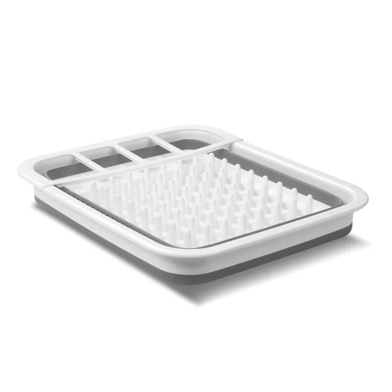 Складна силіконова сушарка для посуду Collapsible Drying Rack 37x31 см: органайзер для тарілок та приборів Одеса - фото 3