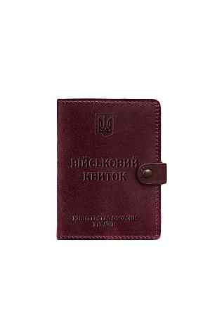 Шкіряна обкладинка портмоне для військового квитка 15.0 обкладинка на військовий квиток із застібкою, відділом для карт Одеса