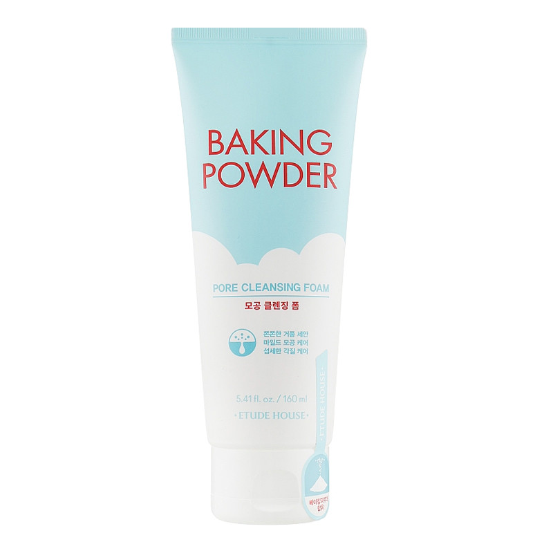 Пінка для обличчя Глибоко очищаюча Baking Powder Pore Cleansing Foam Etude House 160 мл Київ - фото 1