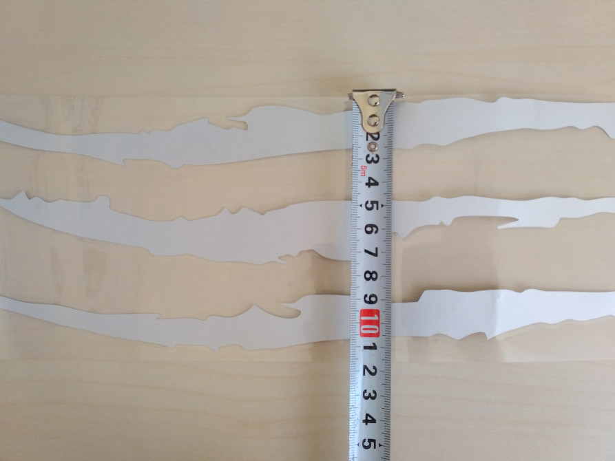 Наклейка на авто в виде Царапины Когтем Белая Свет Киев - изображение 5