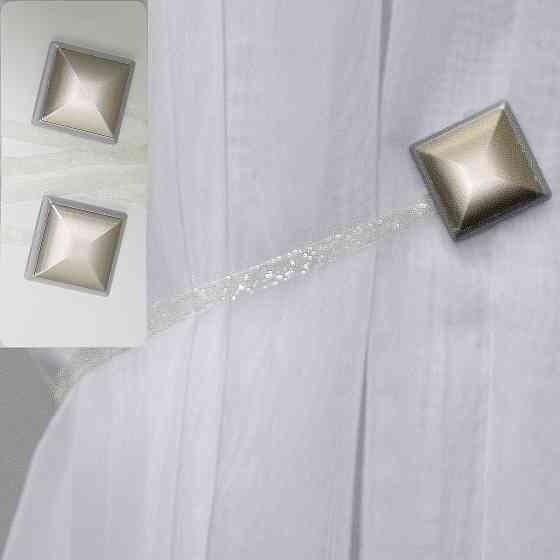 Магніти для штор і гардин (210м) Квадрат набір 2 шт Сріблястий (81-121) Київ