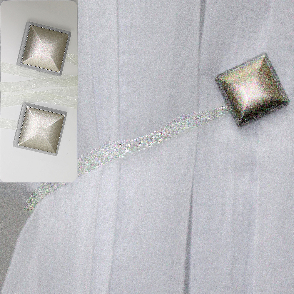 Магніти для штор і гардин (210м) Квадрат набір 2 шт Сріблястий (81-121) Київ - фото 1