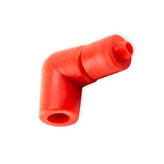 Наконечник 90 (2т) Г-образный силикон красный свечи Мукачево