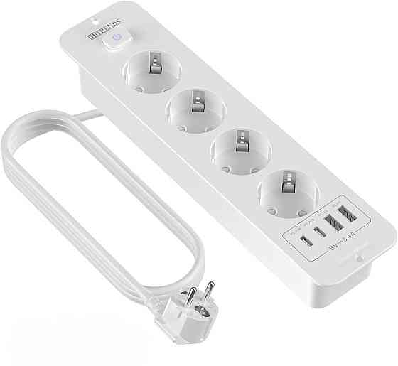 Врізний подовжувач на 4 розетки 2*USB, 2*Type C HITRENDS Луцьк