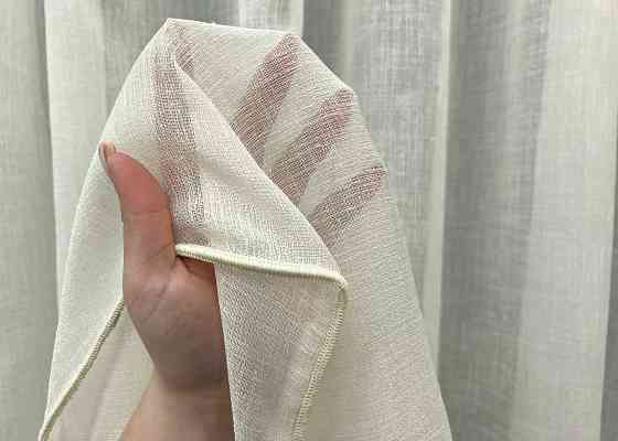 Тюль VR-Textil 2042т Лен Шлифованный однотонный с отблеском Кремовый 400х270 см (42-1157) Киев