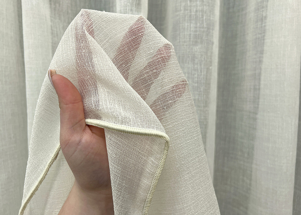 Тюль VR-Textil 2042т Льон Шліфований однотонний з відблиском Кремовий 400х270 см (42-1157) Київ - фото 4