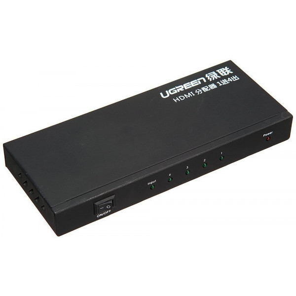 Сплітер HDMI 1.4 UHD 4K/30Hz 3D, HDCP,1080P 1*4 40202 UGREEN Чорний (40202) Київ - фото 3