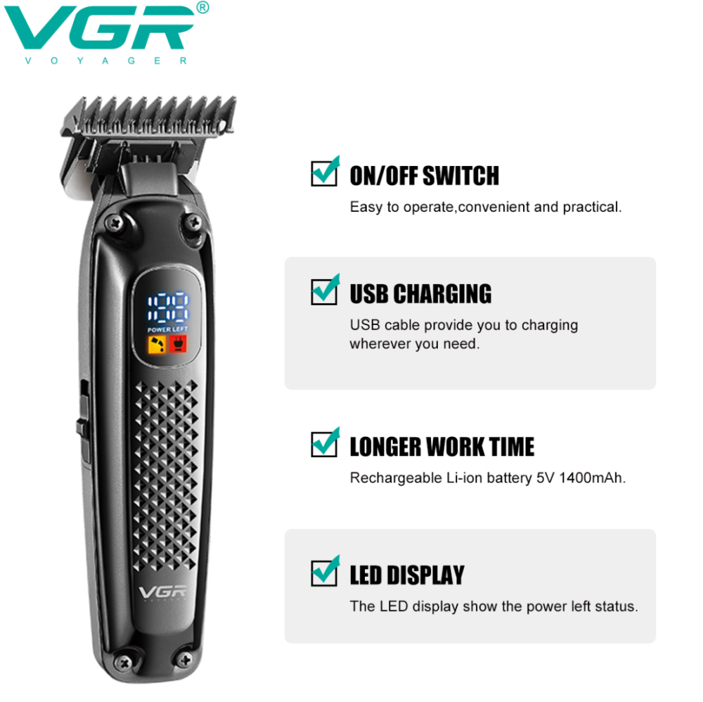 Триммер для бороды и усов VGR V-972 Днепр - изображение 2