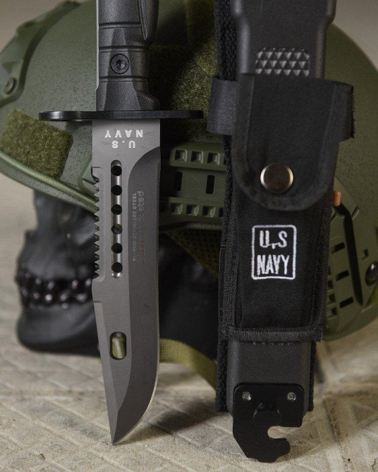 Ніж чорний U.S. Navy black з чохлом у комплекті Одеса - фото 10