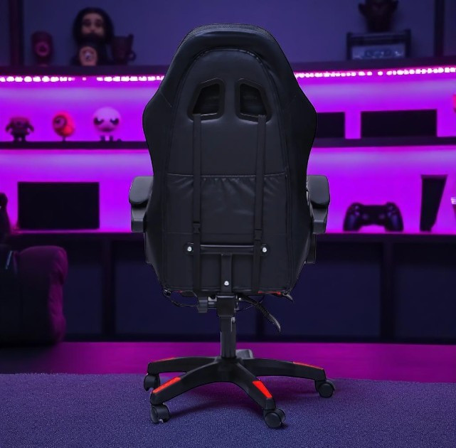 Ігрове комп'ютерне крісло DIEGO чорно червоного кольору ,ергономічне і масажером до 120 кг Львів - фото 9