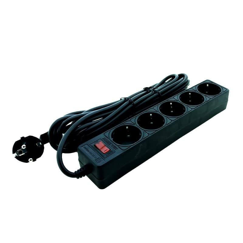 Сетевой фильтр с заземлением 5 гнезд, 5 м, черный Днепр - изображение 2