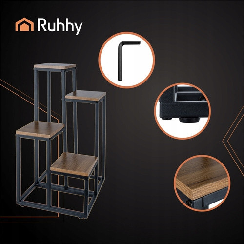 Подставка для цветов металлическая 4 уровня 69 см в стиле лофт Ruhhy (25997) Нововолынск - изображение 8