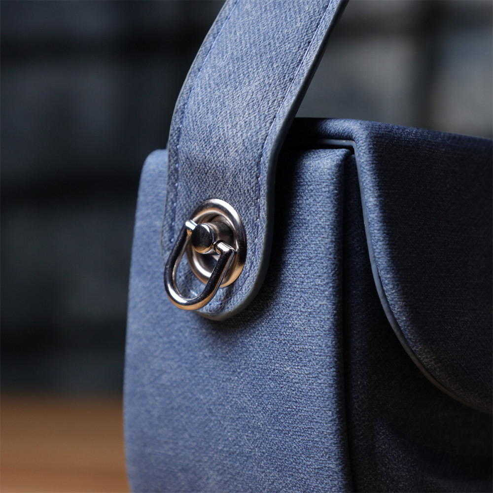 Каркасна сумка жіноча з якісного текстилю Vintage sale_15147 Синій Київ - фото 9