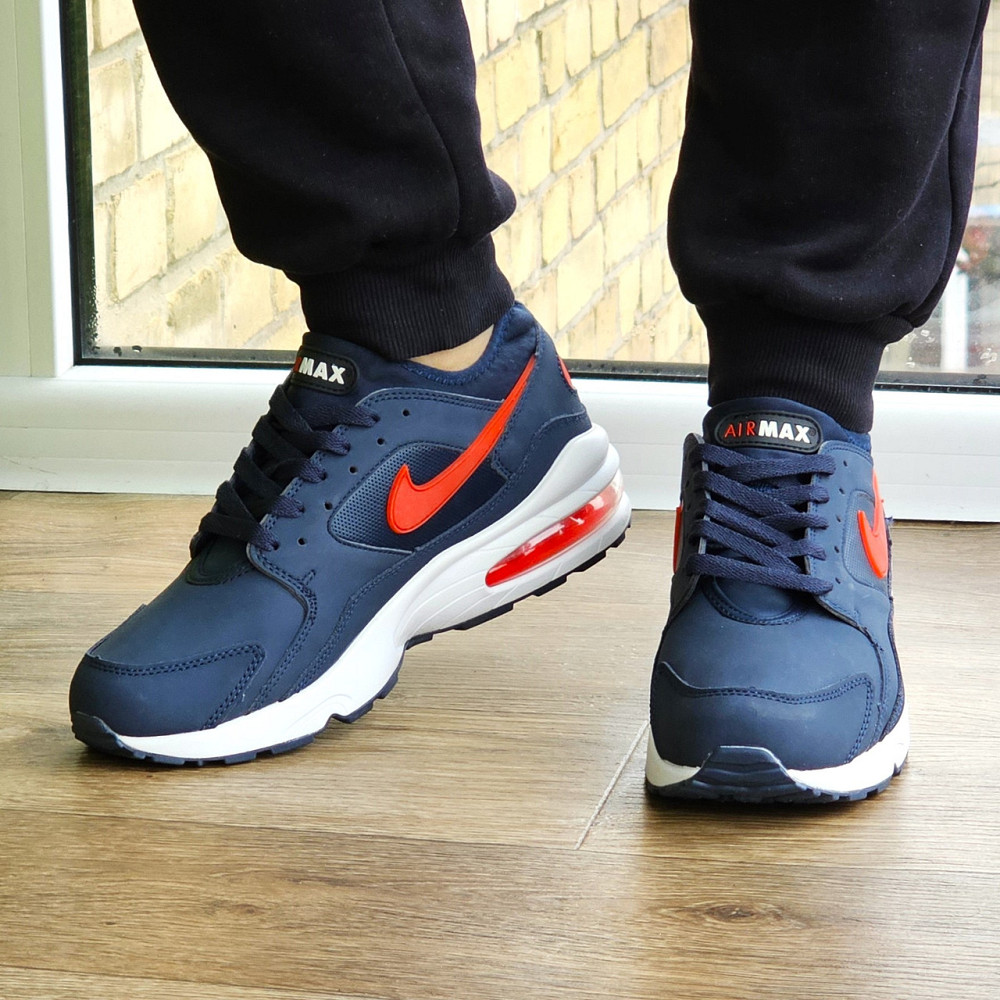 Мужские Синие Кроссовки Nike Air Max 93 Кожаные Найк (размеры: 41,42,43,44,45,) Видео Обзор Днепр - изображение 6