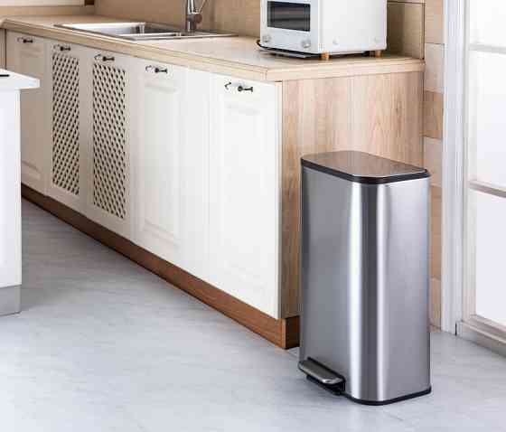 Прямоугольное мусорное ведро Mixxus Cubic-TC0112 12л с плавным закрытием, нержавеющая сталь Харьков