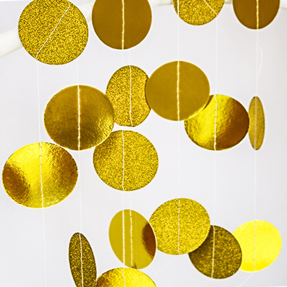 Гирлянда нитка круги на стену 400 см на 5 см золотистый Киев - изображение 3