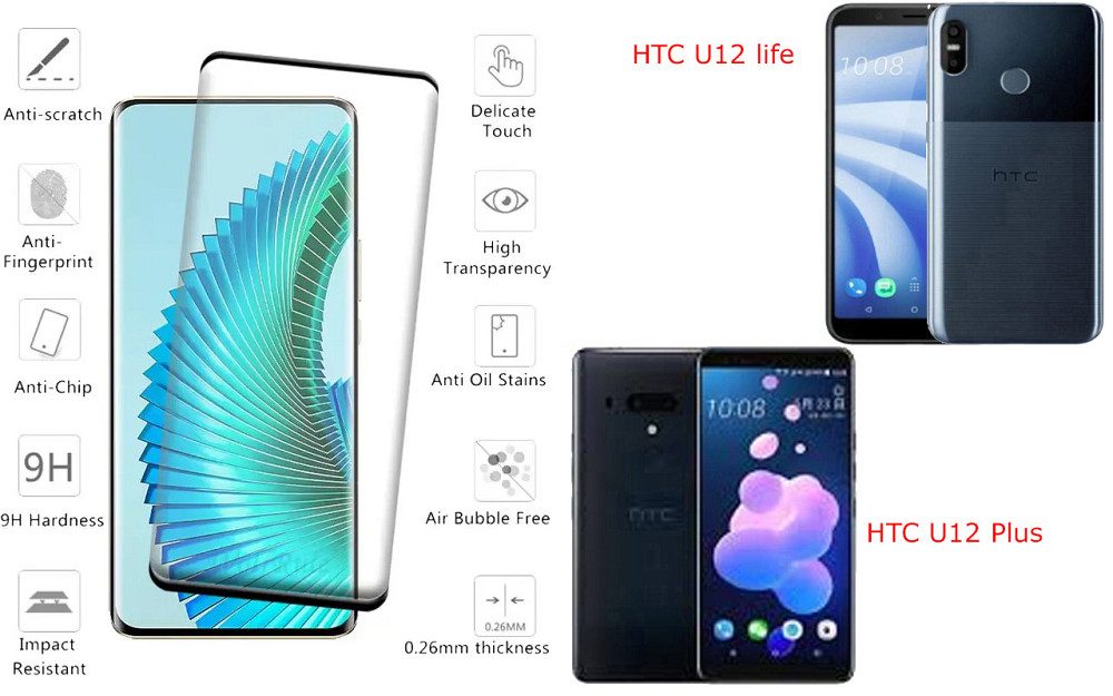 Захисне скло HyperGlass Pro для HTC U12 life, U12 Plus – максимальна чутливість та захист Київ - фото 2