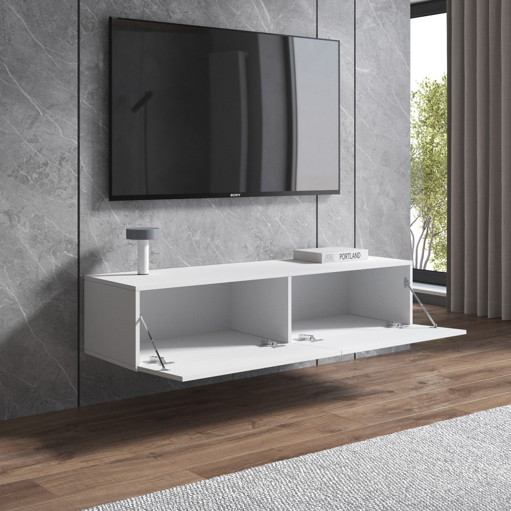 Тумба під телевізор VAYS, навісна тумбочка M-18 Венге Темний-Білий Львів - фото 2