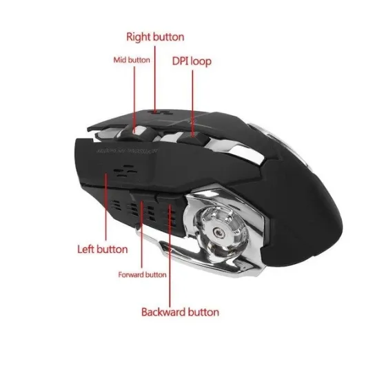 Бездротова ігрова безшумна миша Gaming Mouse Silent Professional FPS SHOOTER (RGB підсвічування, 800-1600 DPI) Одеса
