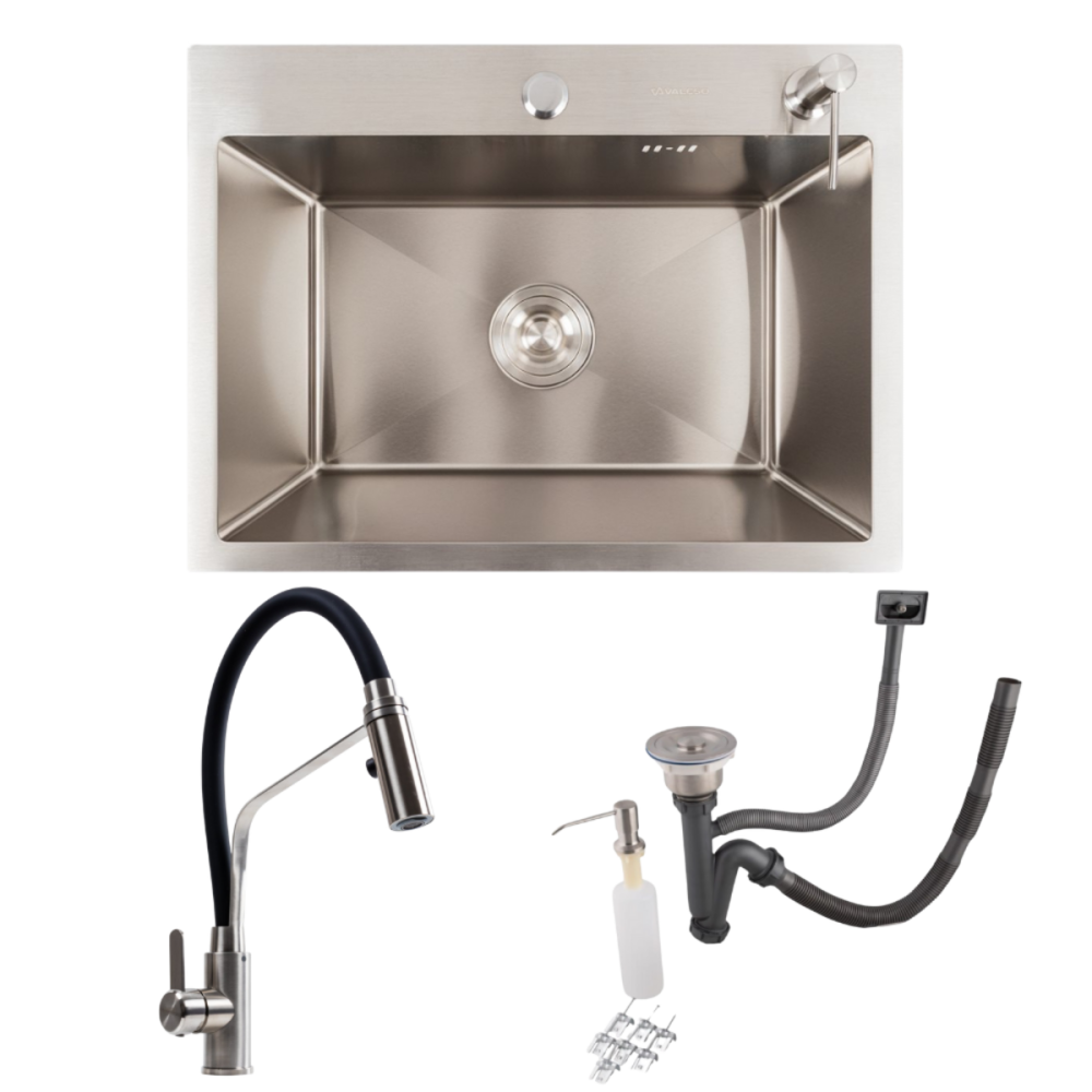 Кухонний комплект: Мийка Valeso Handmade (58x43 см) + Змішувач KN36 Коломыя - изображение 1