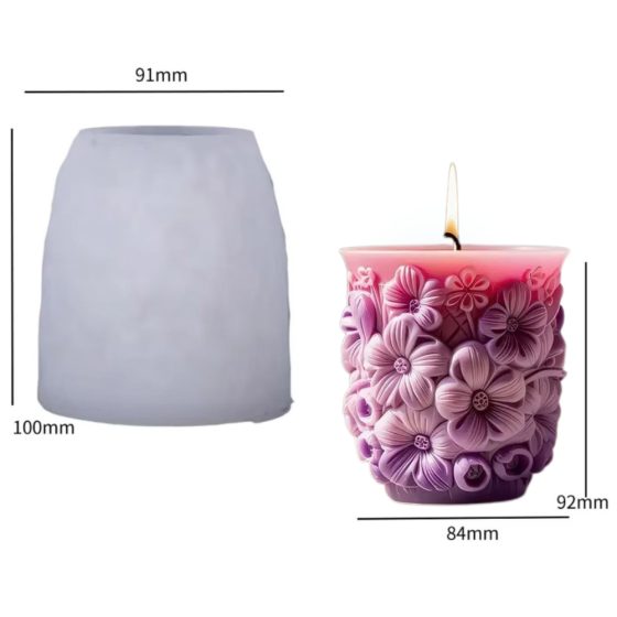 Силіконова форма для виготовлення свічки, молд для виготовлення свічок, свічників, горщиків, стаканів для квітів 91 х 100 мм Кам'янець-Подільський