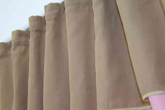 Кухонні штори VR-Textil № 073к з ламбрекеном і підхватами рожевий з світлим какао 270х170 см (52-0392) Київ