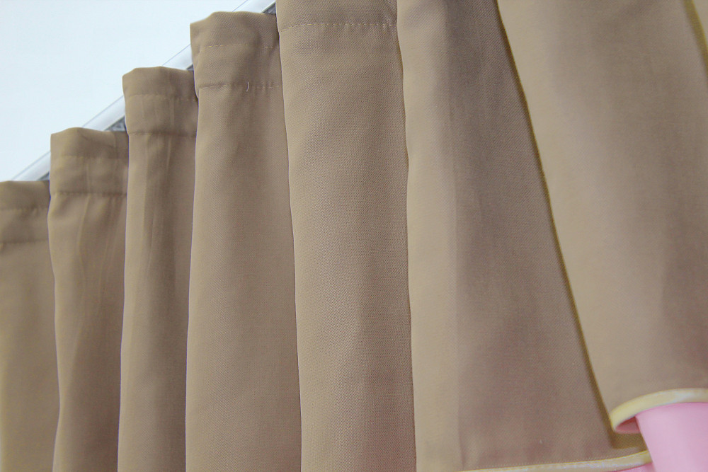 Кухонні штори VR-Textil № 073к з ламбрекеном і підхватами рожевий з світлим какао 270х170 см (52-0392) Київ - фото 5